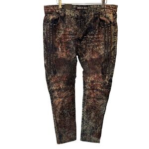 American Rogue Moto Distressed Denim Jeans NWT 38x32